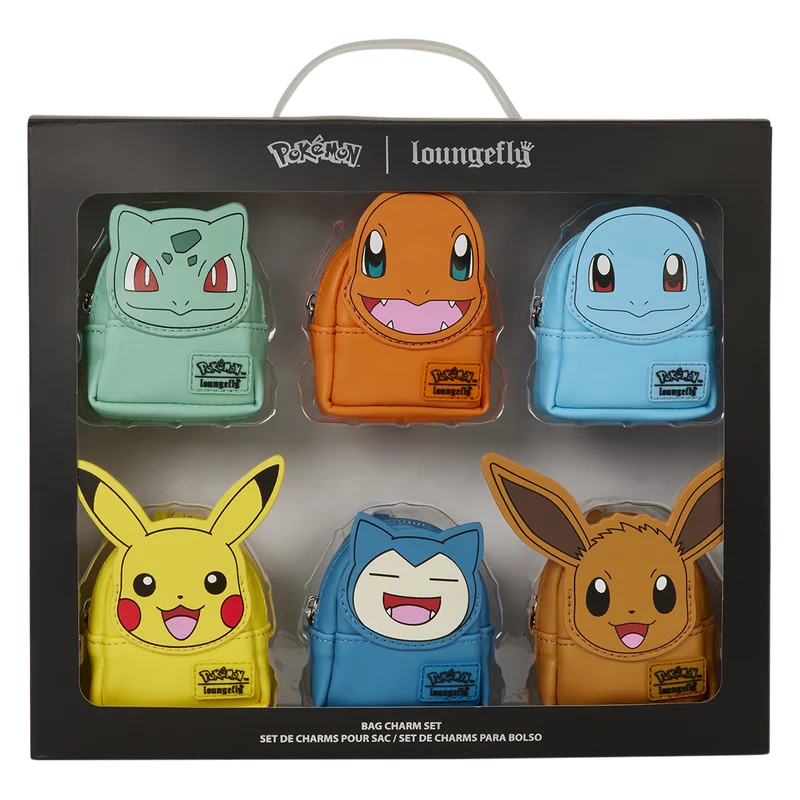 Pokémon Exclusive Starters Cosplay Mini Backpack Keychain Charm Set