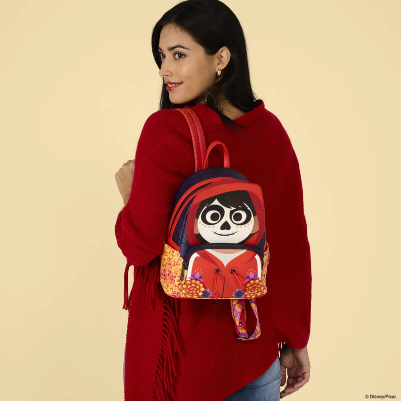 Alternative view of Coco Día de Muertos Miguel Cosplay Glow Mini Backpack