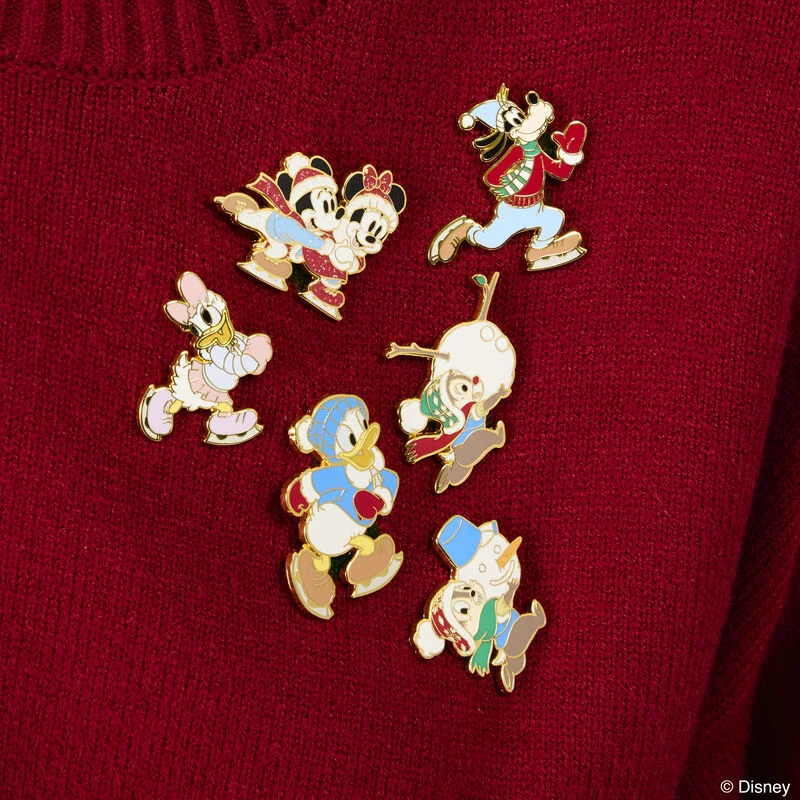 Alternative view of Mickey & Friends Holiday Ice Skating Mystery Box Pin