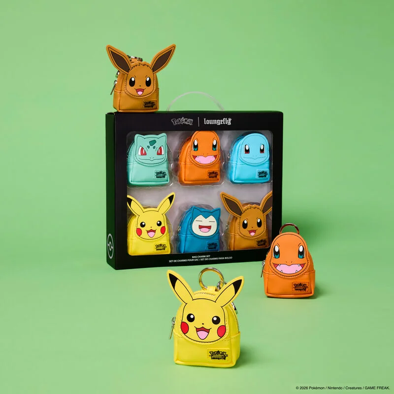 Alternative view of Pokémon Exclusive Starters Cosplay Mini Backpack Keychain Charm Set